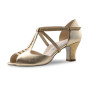 Werner Kern Holly Comfort Chaussures de danse pour femme en cuir platine/beige, pieds larges, talon de 6 cm, semelle en cuir rug