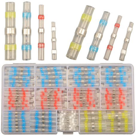 200pcs Connecteur Bout à Bout Thermorétractable, Cosses Electriques à Sertir Thermorétractables, Étanche Connecteurs de Fil à So