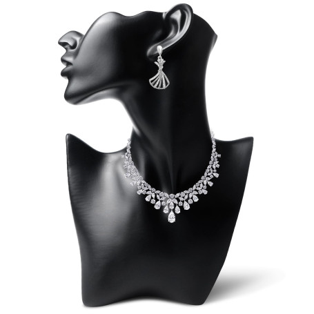 BORDEAG Présentoir à bijoux, collier, mannequin de vitrine - Buste - Présentoir à bijoux - Pour colliers, boucles d'oreilles - N