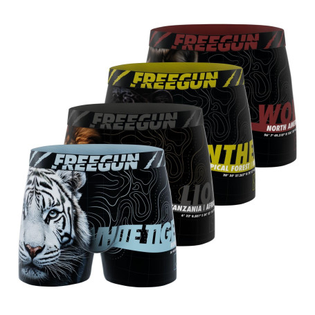 Freegun Boxer Enfant, Caleçon Garçon Sport Extreme, Doux & Respirant (Lot de 4)