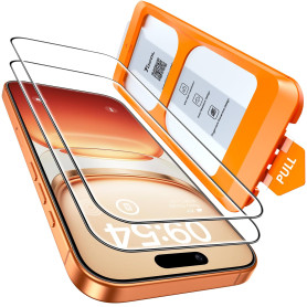 TOCOL Verre Trempé pour iPhone 16 Pro Max, Dépoussiérage Automatique, Sans Bulles, Dureté 9H, Couverture Complète Protection écr