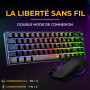 The G-Lab Combo Hydrogen WL – Pack Clavier Souris Gamer sans Fil – Clavier Gamer sans Fil 60% AZERTY FR RGB – Souris Gaming 7200
