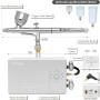 Ovaga 55PSI Kit Aérographe Portable, Set Aérographe Multi-Fonctions Double Action avec Compresseur pour Peinture, pour Décoratio