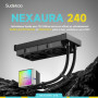 Sudokoo NEXAURA 240 Refroidisseur Liquide de CPU, Watercooling avec Pompe PWM, Tête de Pompe ARGB, TDP 280W, Ventilateurs FDB, I