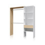 Armoire Dressing Habitdesign en Mélamine et Aluminium - Blanc Artik et Chêne