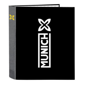 Classeur Folio Safta MUNICH TOPO 4 Anneaux Noir - Idéal pour Enfants