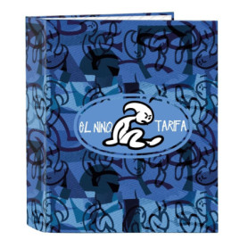 Classeur Folio Safta EL NIÑO ROLLER - 4 Anneaux, Bleu/Noir, Idéal Enfants