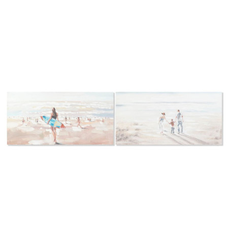 Tableau Artistique Plage DKD Home Decor - Set de 2 Unités