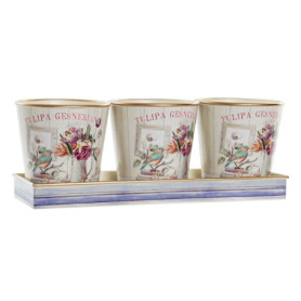 Set de Pots de Fleurs Rose Doré en PVC - Style Shabby Chic