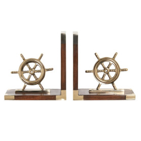 Serre-Livres Vintage en Laiton Gouvernail - DKD Home Decor