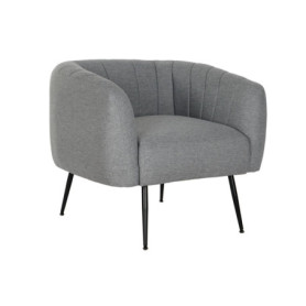 Fauteuil Ergonomique Noir en Métal et Velours - DKD Home Decor