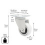 Roulette Pivotante Design 3C - WAGNER, 50 mm, Blanche, Charge 50 kg