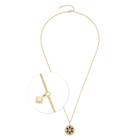 Collier long doré en acier inoxydable avec pendentif étoile