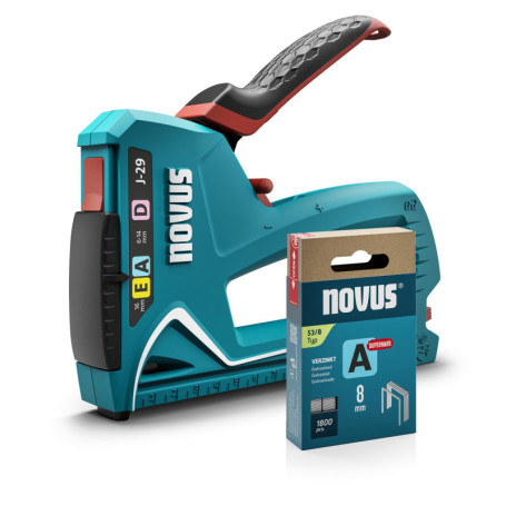Agrafeuse manuelle Novus Tools J-29 avec 1800 agrafes - 3-en-1 polyvalente