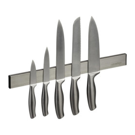 Barre Magnétique Autocollante Relaxdays 40 cm - Rangement Pratique pour Couteaux et Outils