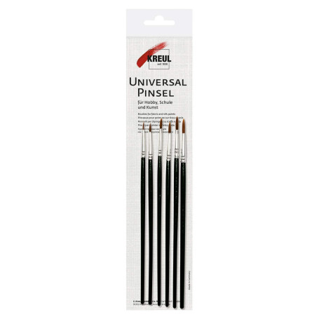 Set de 6 Pinceaux Ronds KREUL pour Peinture sur Verre et Porcelaine