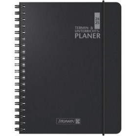 Agenda scolaire 2024/2025 BRUNNEN - Planificateur hebdomadaire A5 avec couverture noire