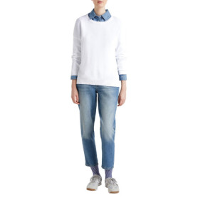 Pull-over Blanc Femme United Colors of Benetton - Modèle SC Barca