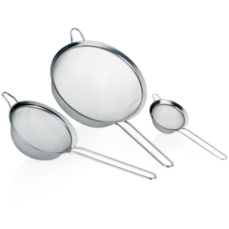 Lot de 3 passoires en acier inoxydable Kela - Diamètres 20, 14 et 8 cm