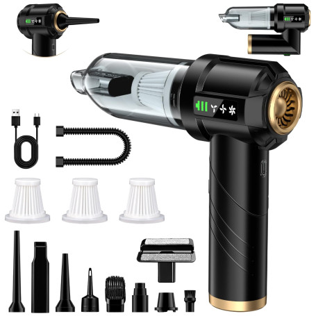 Aspirateur à Main 4 en 1, Aspirateur Voiture 28000 PA Puissant, Moteur sans Brosse, Aspirateur à Main sans Fil, 3 Vitesses 250 0