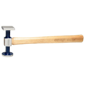 Marteau à réteindre KS Tools en acier poli avec manche en hickory