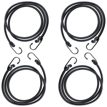 DARENYI Lot de 4 Tendeurs Élastiques avec Crochets 200 cm - Idéal pour Transport et Sécurisation