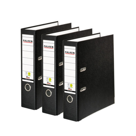 Lot de 3 classeurs en plastique PP coloré - Format A4 - Noir - Vegan