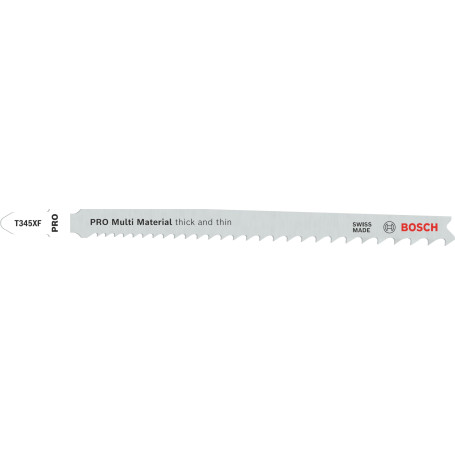 Pack de 25 Lames de Scie Sauteuse Bosch PRO Multi Matériaux T345XF