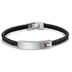 Bracelet en Cuir Noir pour Homme Tommy Hilfiger - Élégance Sportive