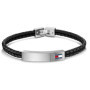 Bracelet en Cuir Noir pour Homme Tommy Hilfiger - Élégance Sportive
