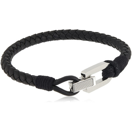 Bracelet en Cuir Noir Tommy Hilfiger pour Homme - Élégance Sportive