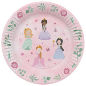 Assiettes en carton Pretty Princess - 8 pièces pour fête d'anniversaire