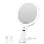 Miroir de Maquillage Lumineux Double Face 30X/1X avec Éclairage LED Rechargeable