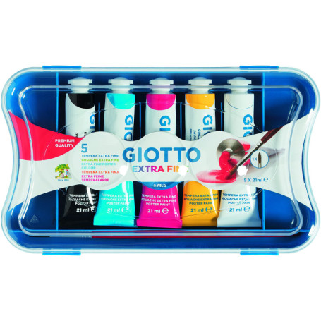 Giotto Extrafine - Set de 5 Tubes de Peinture Temporaire Multicolore 21ml