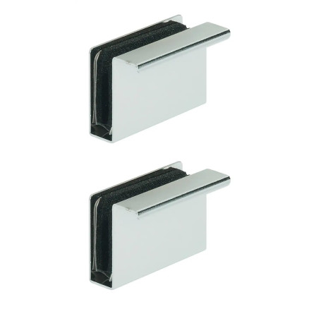 Contre-pièce magnétique pour porte en verre - 2x Attaches chromées