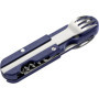 Couteaux BIVOUAC en Acier Inoxydable - Kit de Couverts Pliables Bleu