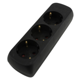 Multiprise 3 Prises Sans Câble Noir - Unitec