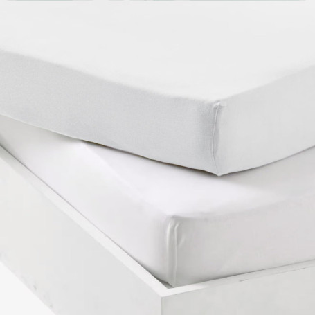 Lot de 1 Alèse et 1 Drap Housse Blanc 60x120 cm - Mon P'tit Dodo