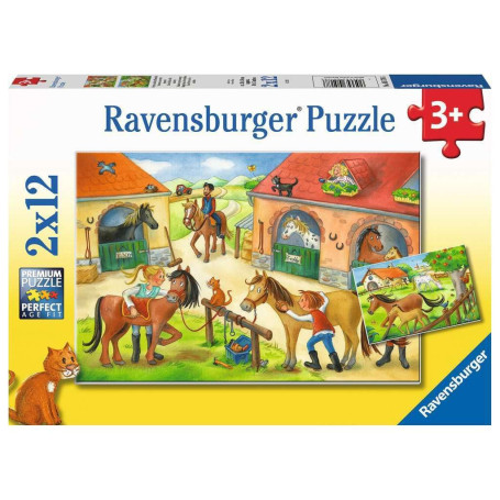 Ravensburger Puzzle Enfants - Vacances à la Cour - 2 Puzzles de 12 Pièces