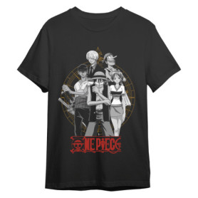 T-shirt Comic Studio One Piece - Monkey D. Ruffy et amis - Noir Unisexe