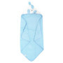 Cape de Bain Douce pour Bébé - Motif Lapin Bleu et Blanc