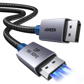 UGREEN Câble DisplayPort 2.1 16K 60Hz Nylon Tressé - Compatible PS5 et Moniteurs Gaming