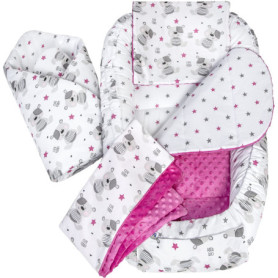 Réducteur de Lit Bébé Cocon 100% Coton Minky - 5 Éléments avec Tapis d'Éveil