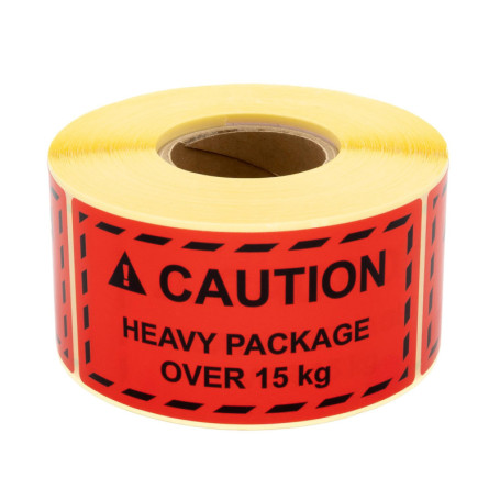 Lot de 500 Étiquettes d'Avertissement Rouge Fluo - 100 x 50 mm