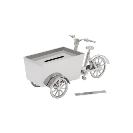 Tirelire Vélo Cargo Argent Personnalisable