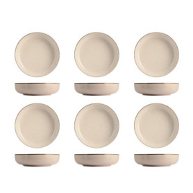 Set de 6 Assiettes à Fruits Pearl en Porcelaine Ivoire - Ø 19 cm