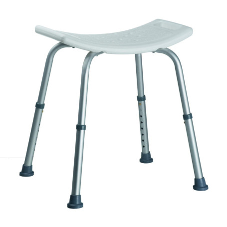 Tabouret de Douche Réglable en Aluminium Blanc - 60x10x33 cm