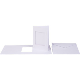 Folia Lot de 10 Cartes Blanches avec Découpe Passe-Partout A6