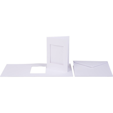 Folia Lot de 10 Cartes Blanches avec Découpe Passe-Partout A6