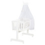 Berceau à Bascule Fox & Bunny en Bois Laqué Blanc avec Literie Complète